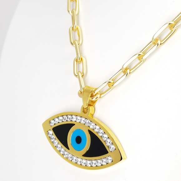 Unique One of Kind Statement Evil Eye Necklace NWT - Picture 6 of 10